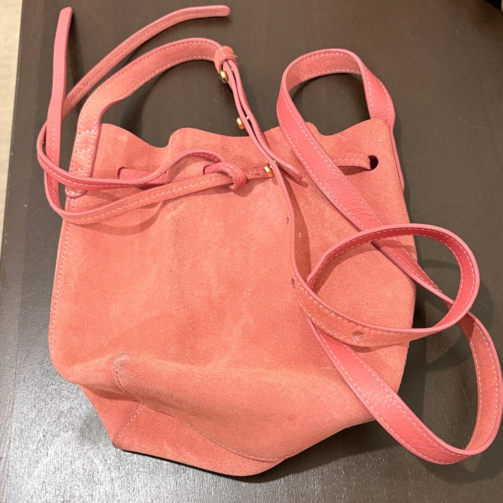 Mansur Gavriel Coral Suede Shoulder Bag